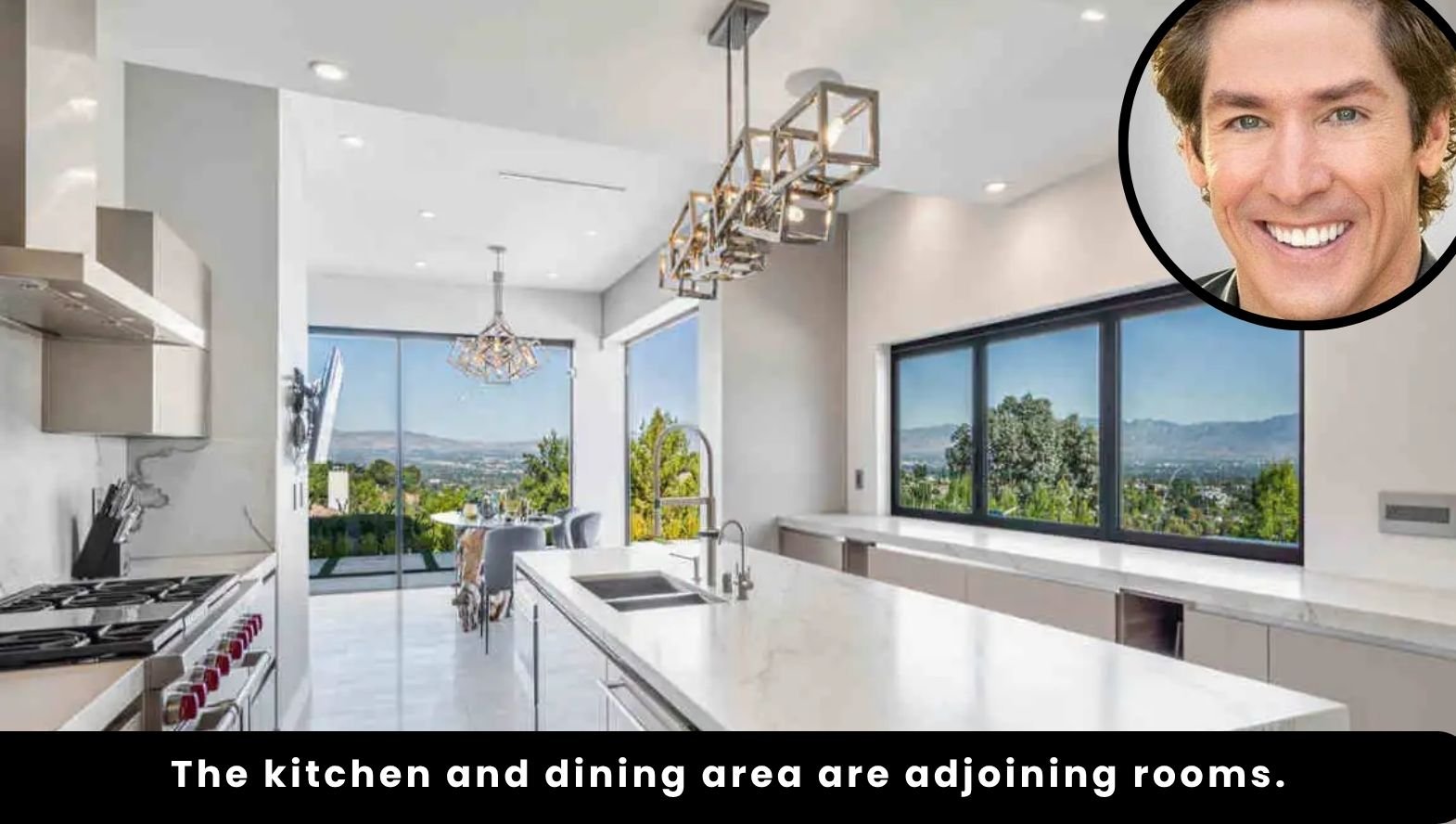 The kitchen and dining area are adjoining rooms