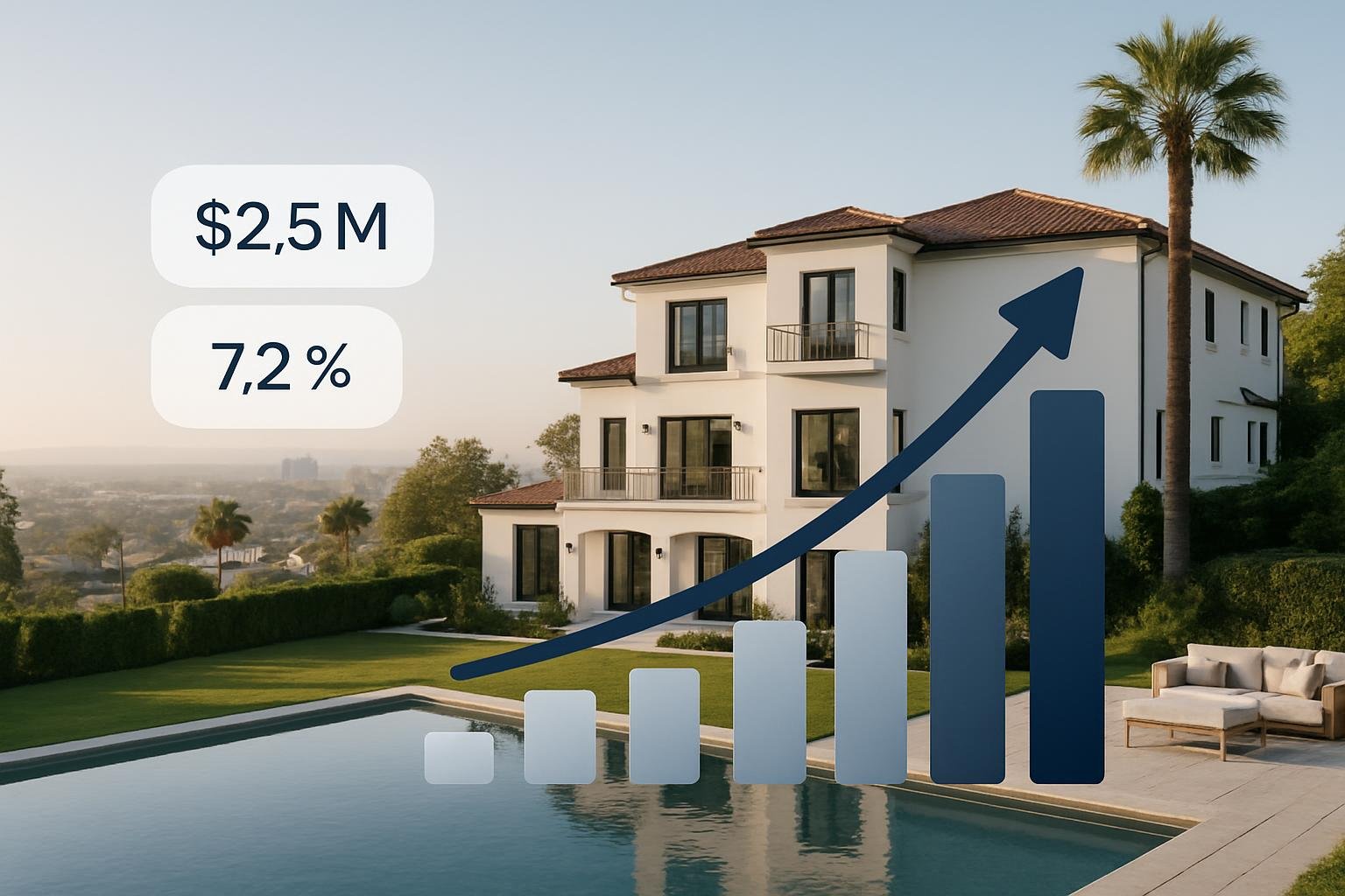 A graphic representation of luxury real estate market trends