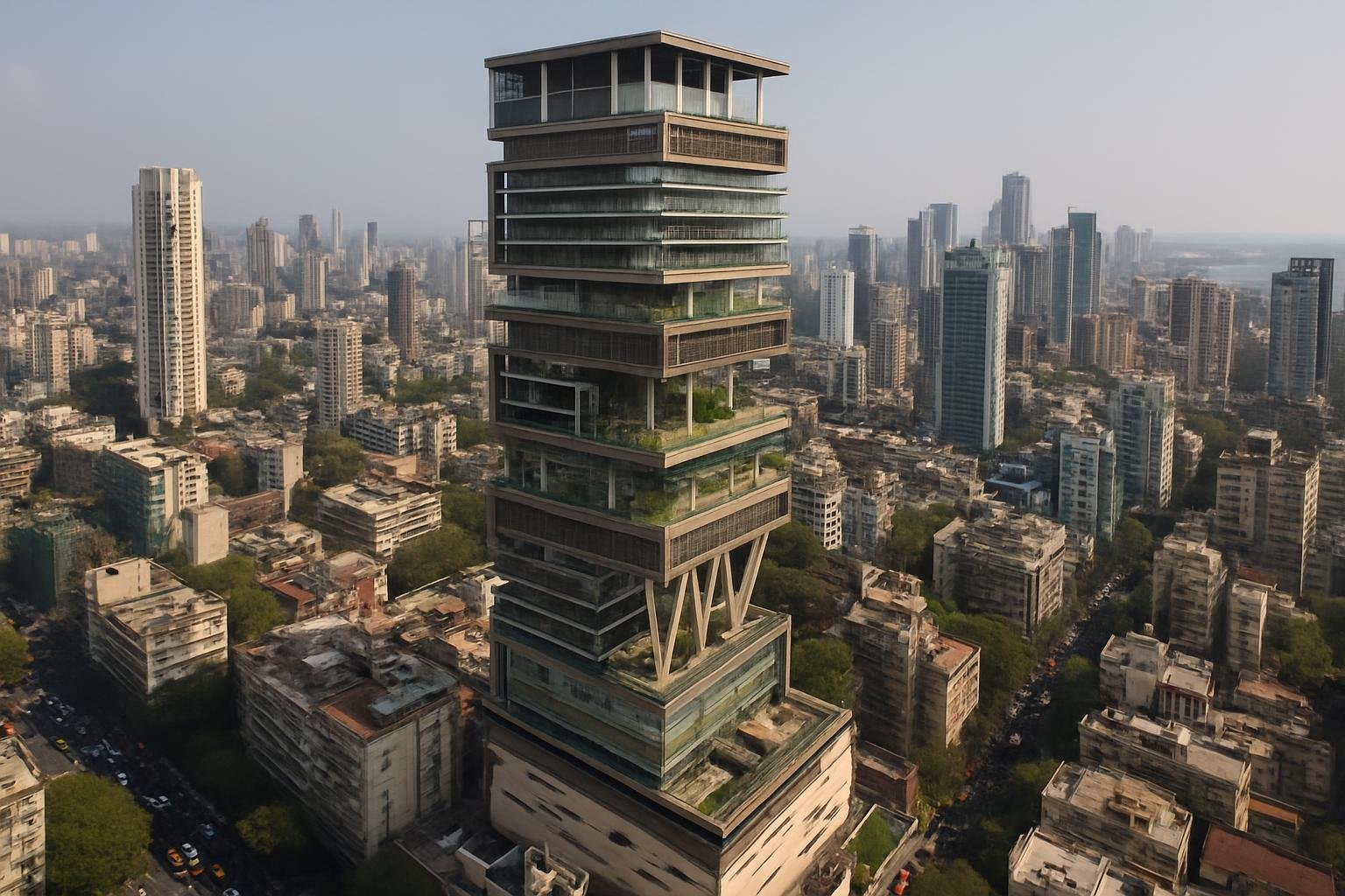 A stunning aerial view of Antilia